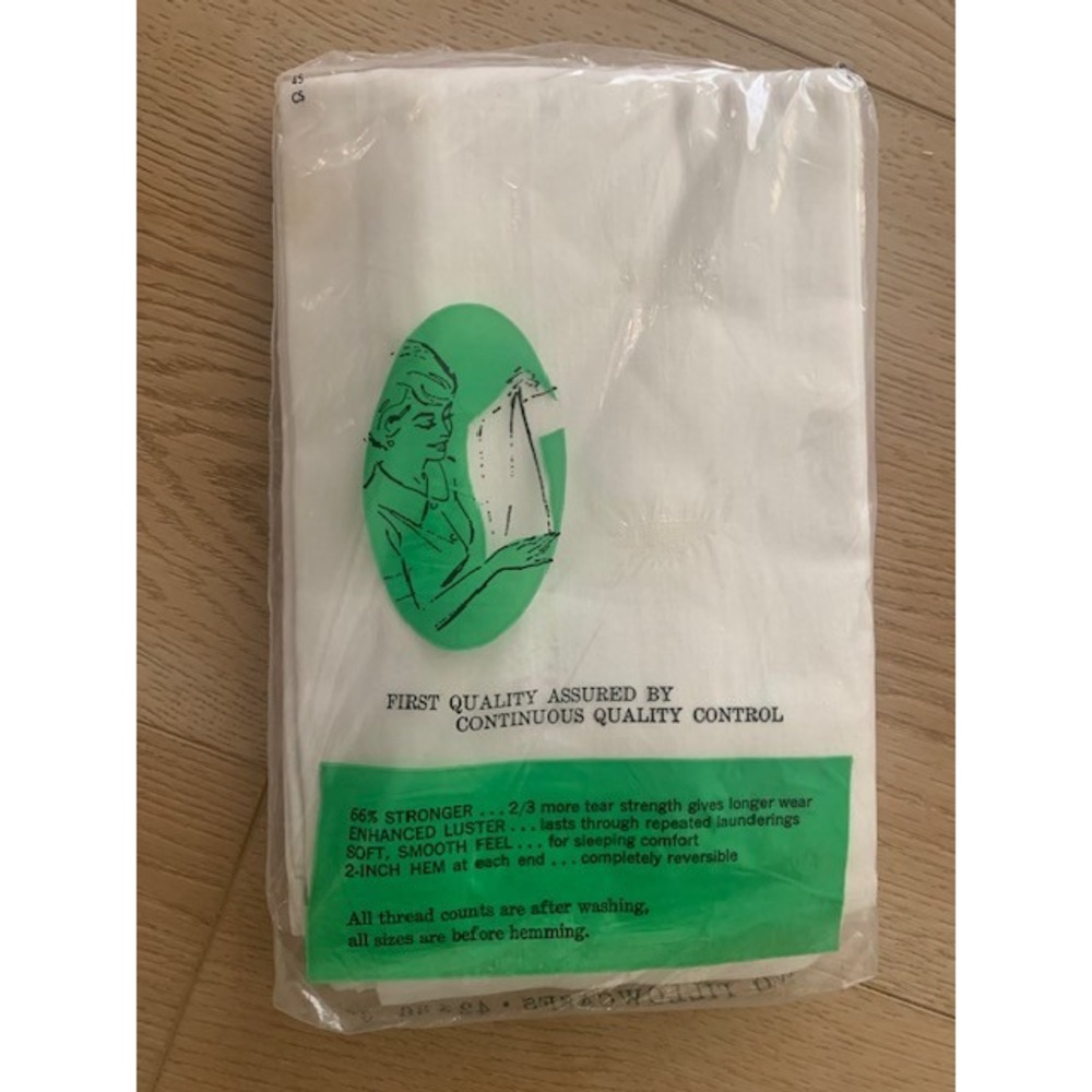 Vintage Sears Cotton Plus Muslin White Pillowcases Set of 2 New 42x36 134 TC